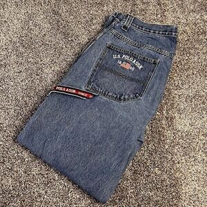 Vintage US Polo Assn Carpenter Jeans Size 36x32 Blue Denim Wide Leg Skater Baggy